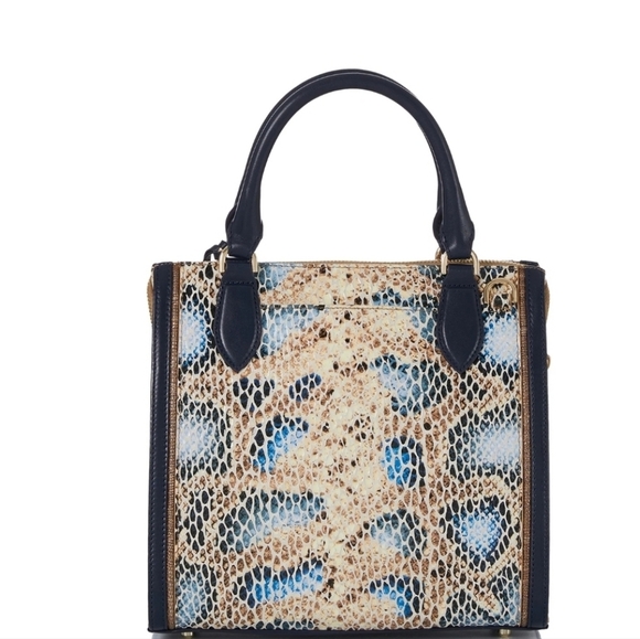 🔹️ BRAHMIN 🔹️small caroline deep Azure Delahaye genuine leather satchel - Picture 5 of 10